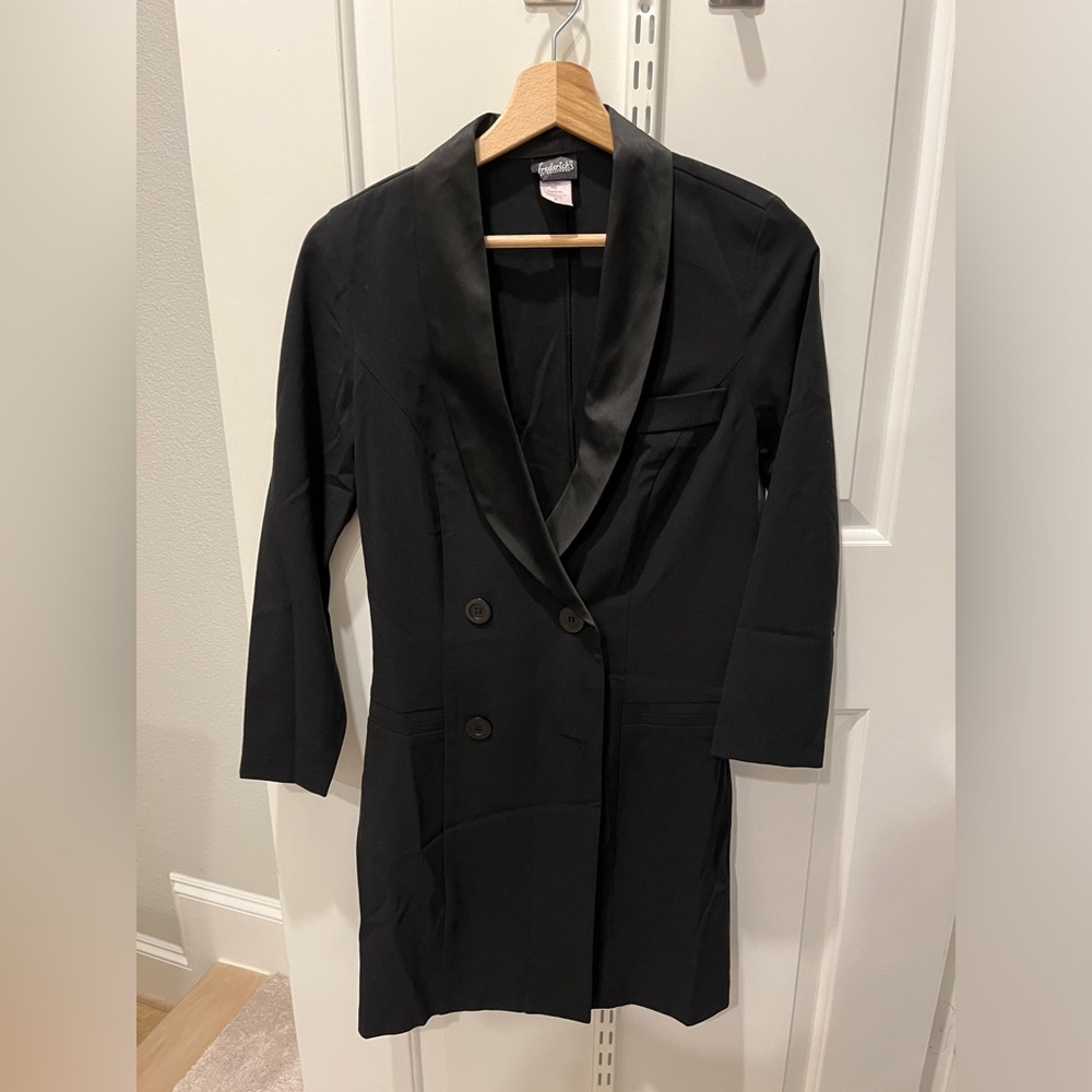 Black Satin-Trim Blazer